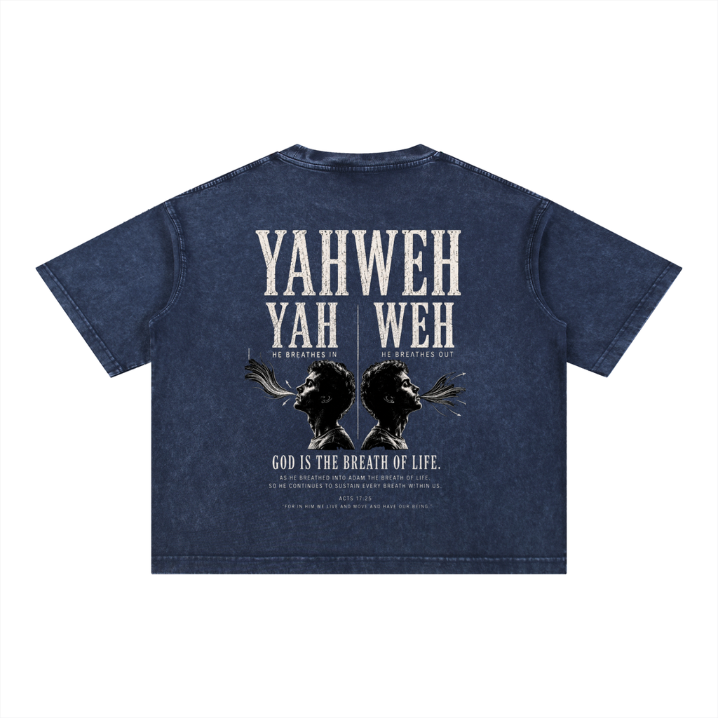 Yahweh - Christian Tee - Mineral Wash Boxy Cotton T-Shirt