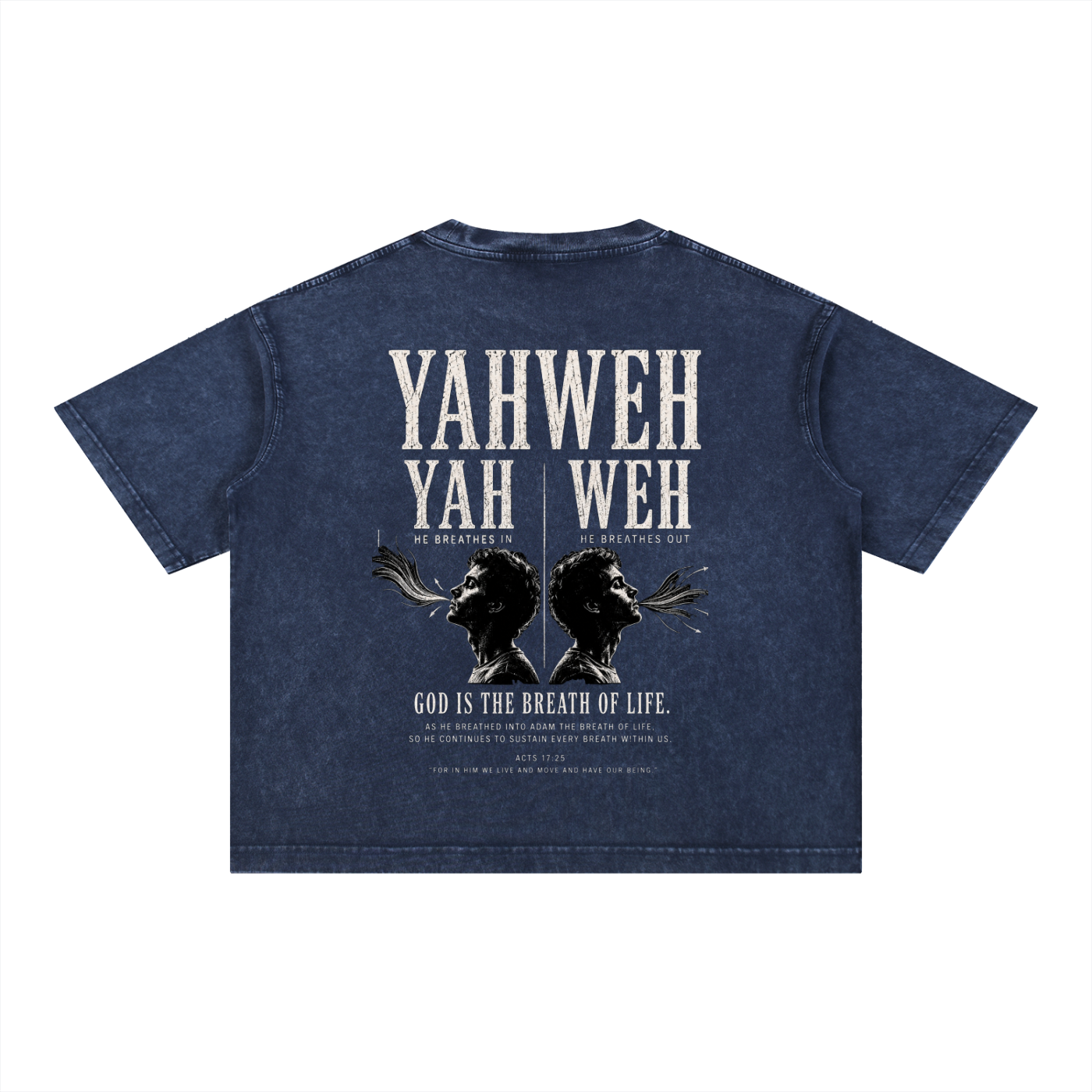 Yahweh - Christian Tee - Mineral Wash Boxy Cotton T-Shirt