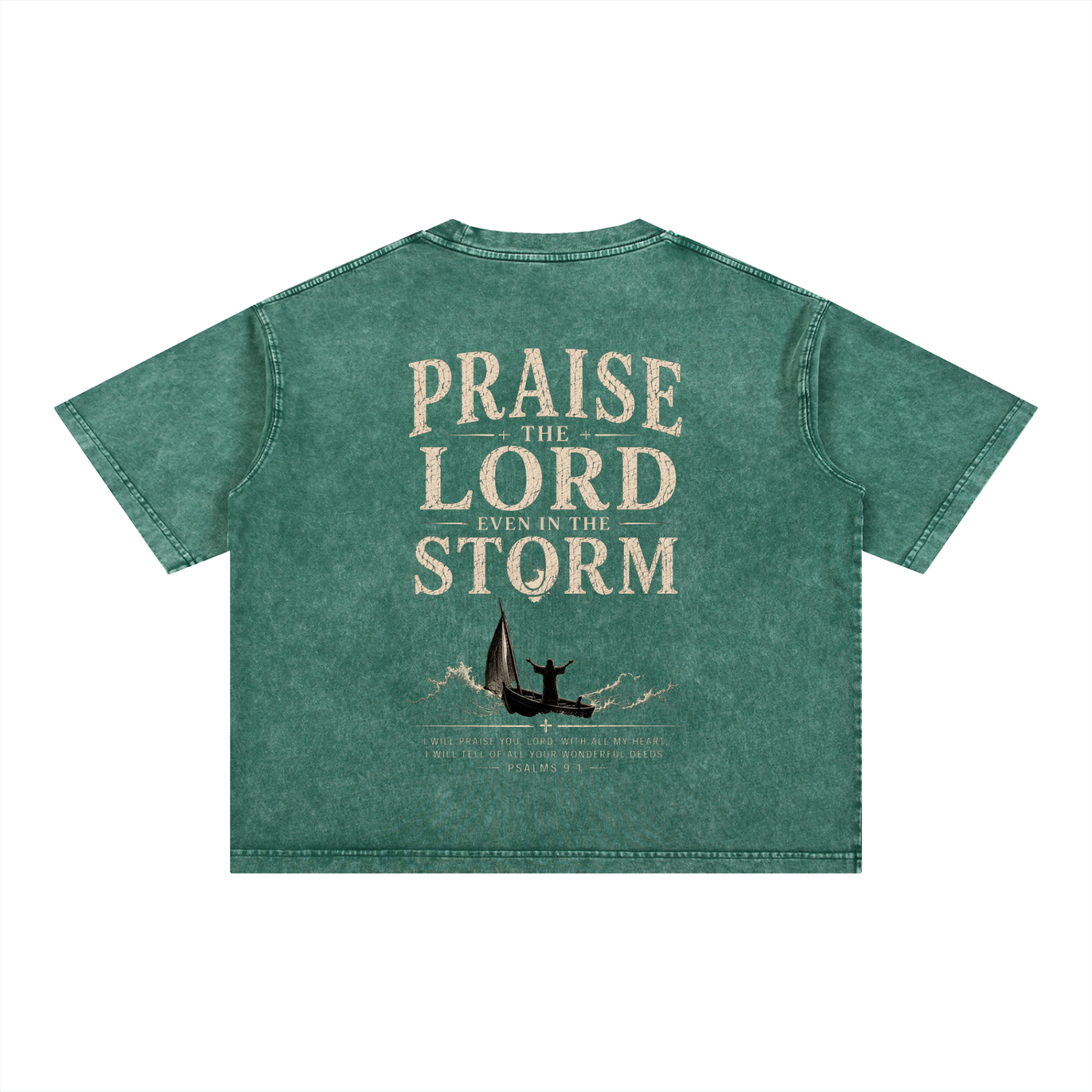 Praise In The Storm - Christian Tee - Mineral Wash Boxy Cotton T-Shirt