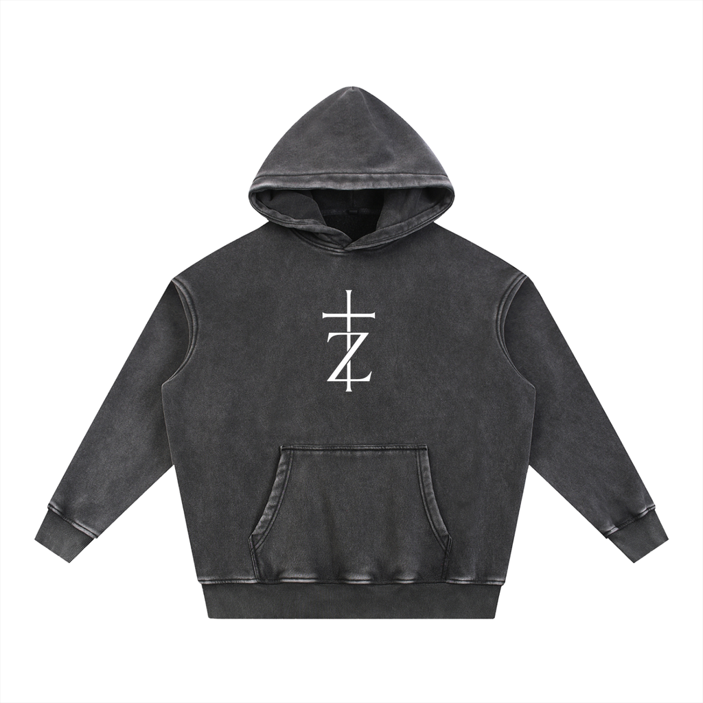 #SAVED - Christian Hoodie - Snow Wash Fleece Oversize Hoodie
