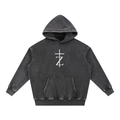 #SAVED - Christian Hoodie - Snow Wash Fleece Oversize Hoodie