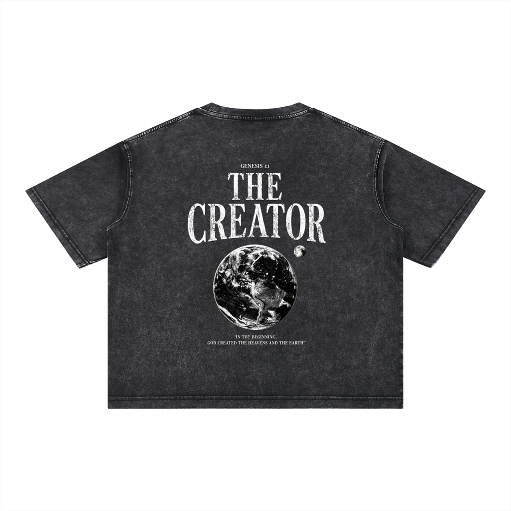 The Creator - Christian Tee - Mineral Wash Boxy Cotton T-Shirt