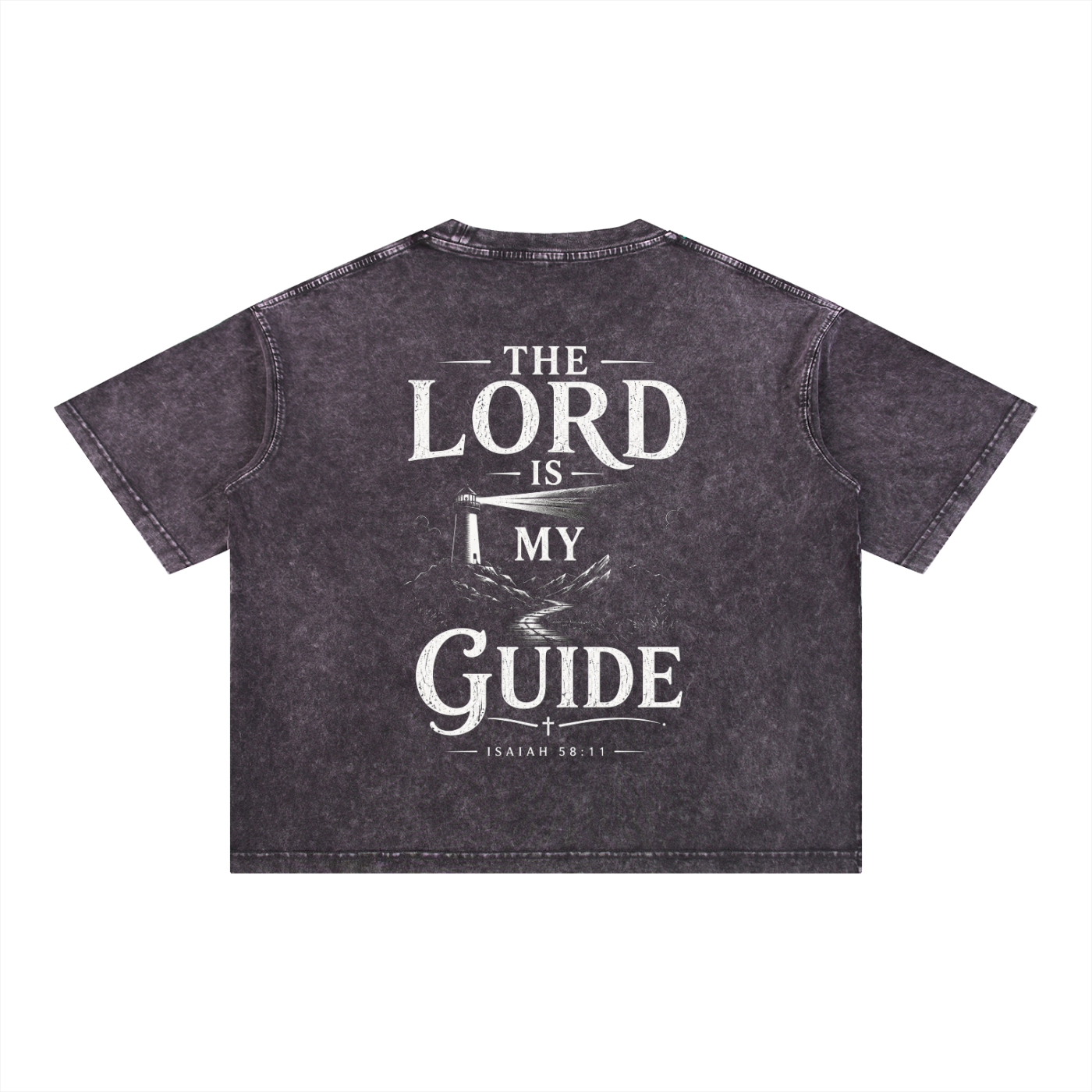 The Lord Is My Guide - Christian Tee - Mineral Wash Boxy Cotton T-Shirt