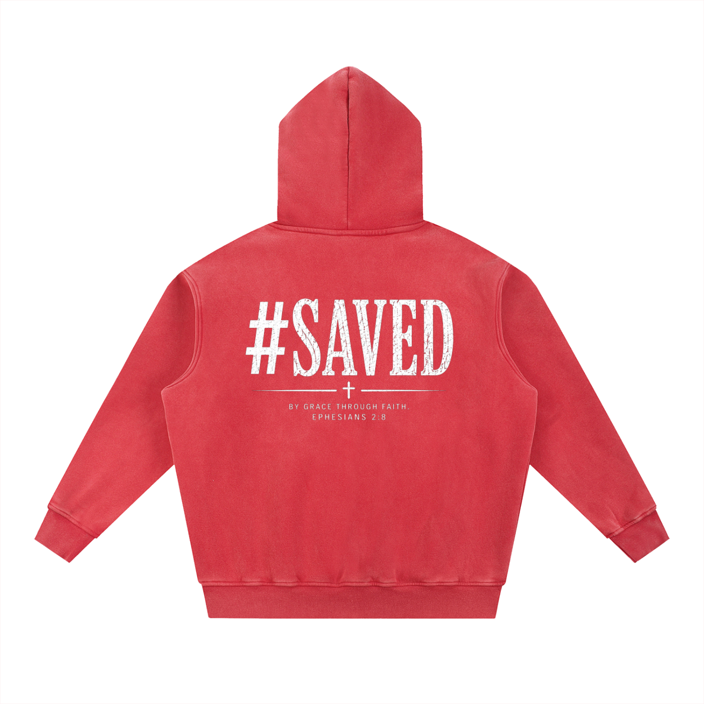 #SAVED - Christian Hoodie - Snow Wash Fleece Oversize Hoodie