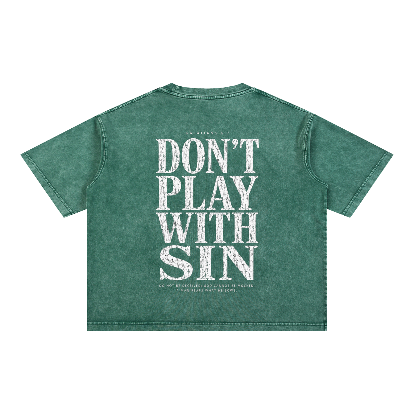 Don't Play With Sin - Christian Tee - Mineral Wash Boxy Cotton T-Shirt
