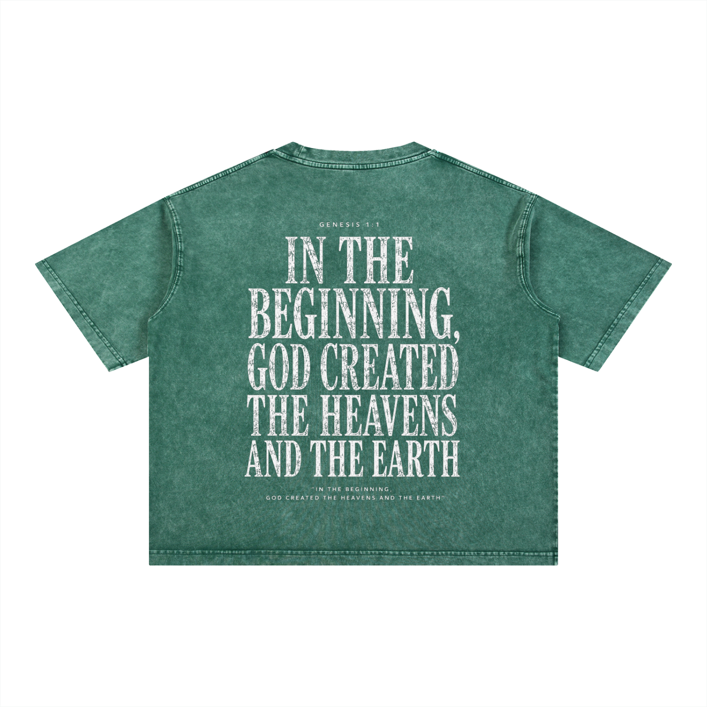 Genesis 1:1 - Christian Tee - Mineral Wash Boxy Cotton T-Shirt
