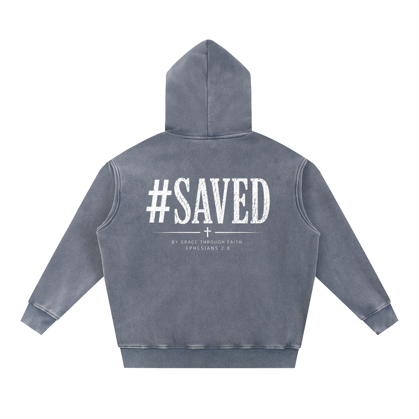 #SAVED - Christian Hoodie - Snow Wash Fleece Oversize Hoodie