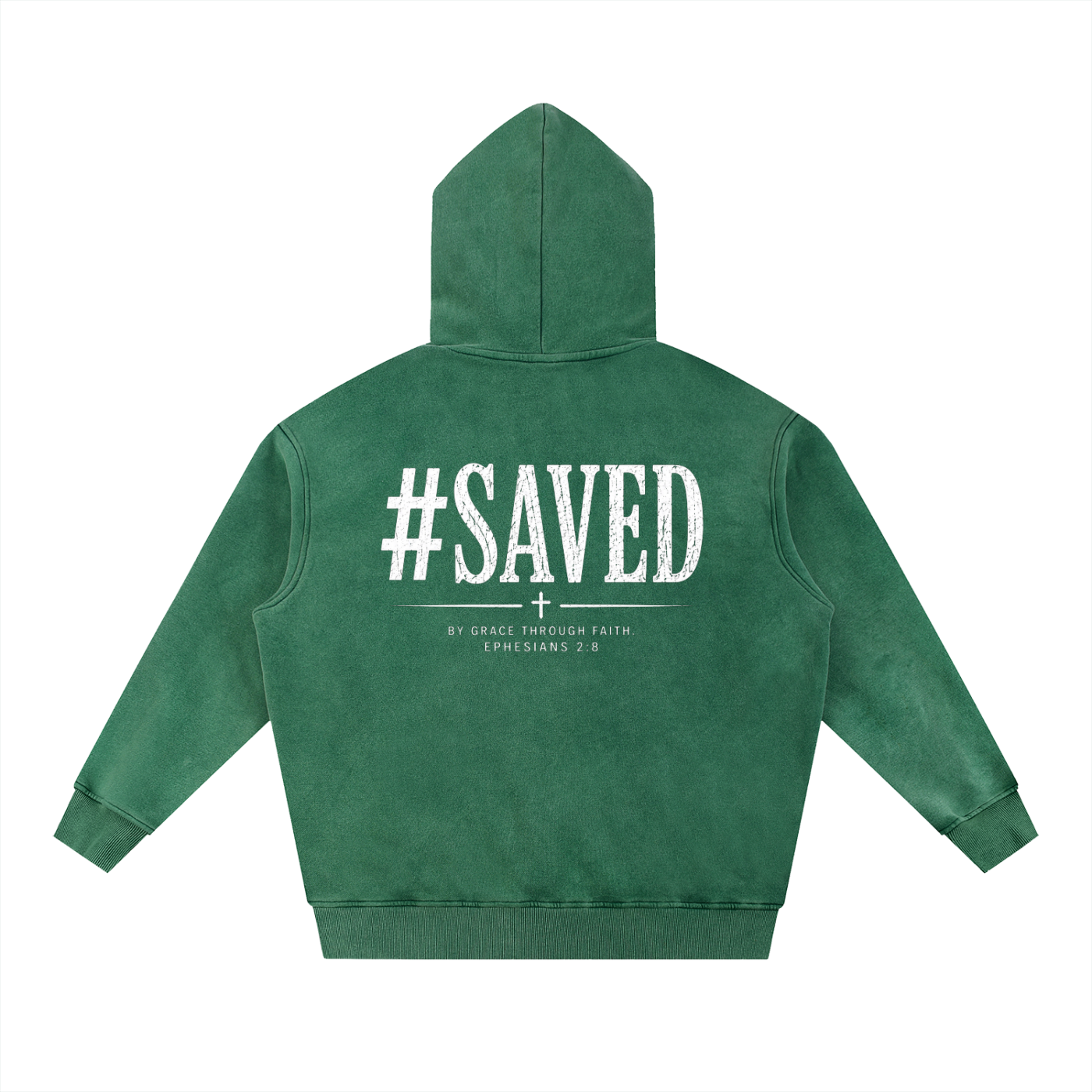 #SAVED - Christian Hoodie - Snow Wash Fleece Oversize Hoodie
