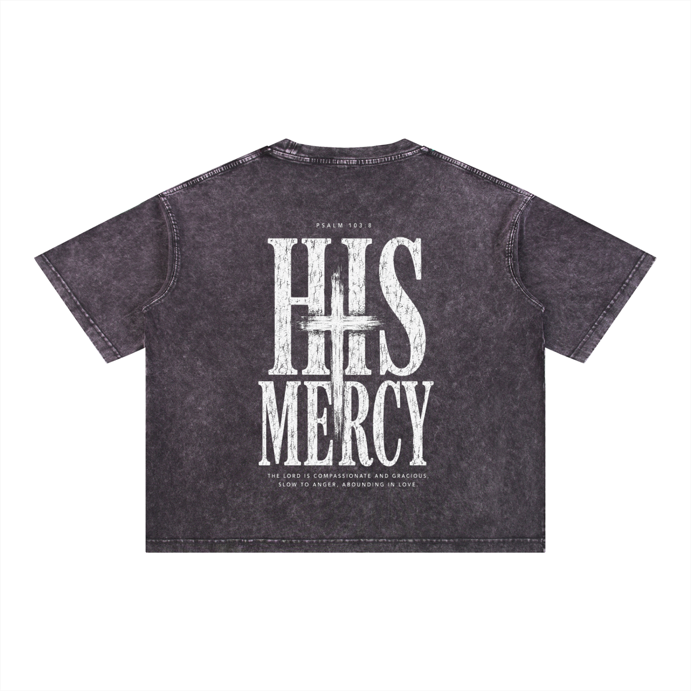 His Mercy - Christian Tee - Mineral Wash Boxy Cotton T-Shirt
