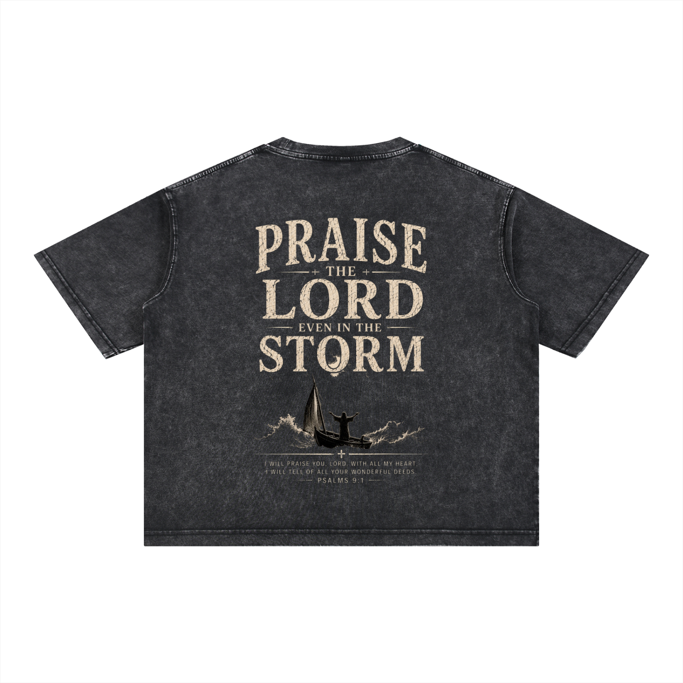 Praise In The Storm - Christian Tee - Mineral Wash Boxy Cotton T-Shirt