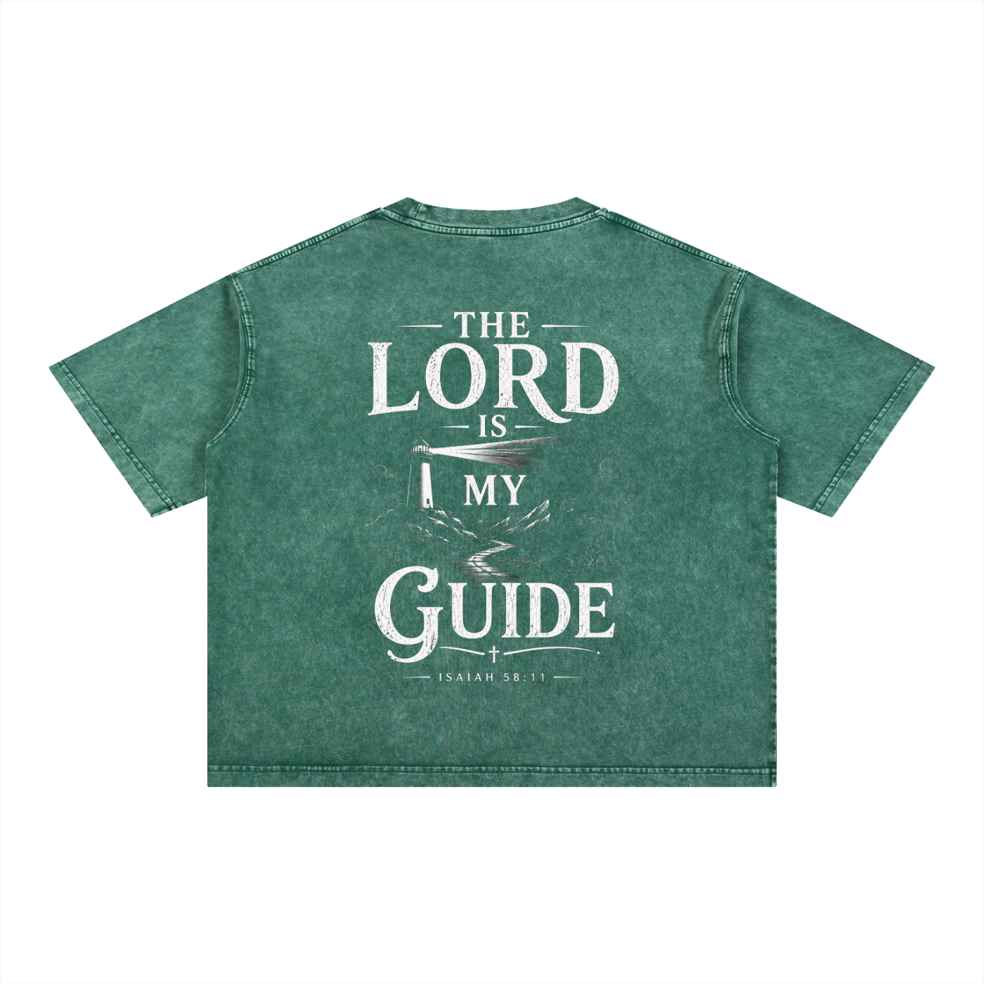 The Lord Is My Guide - Christian Tee - Mineral Wash Boxy Cotton T-Shirt