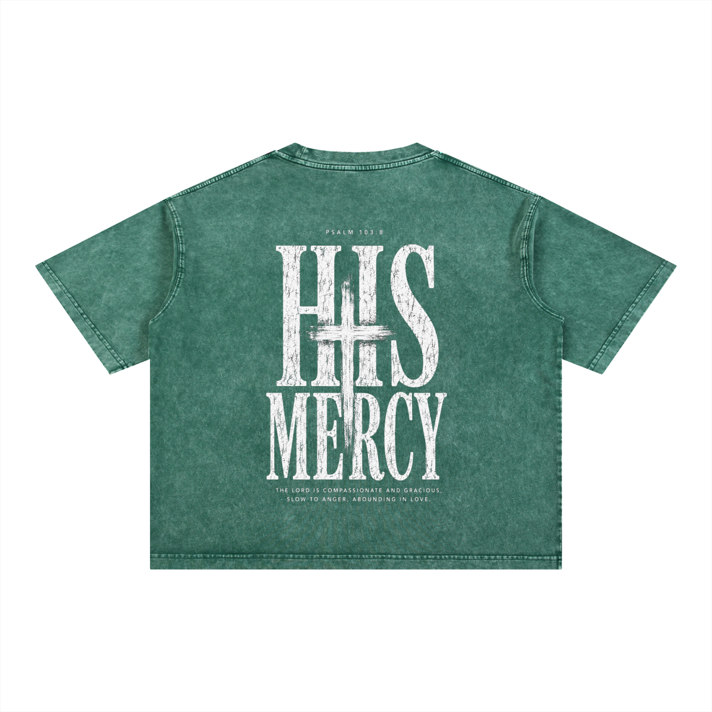 His Mercy - Christian Tee - Mineral Wash Boxy Cotton T-Shirt