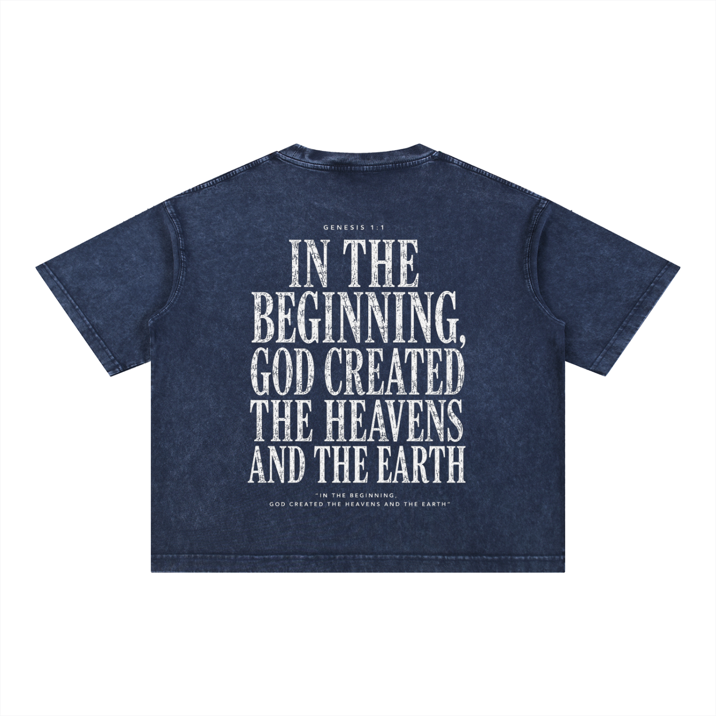 Genesis 1:1 - Christian Tee - Mineral Wash Boxy Cotton T-Shirt
