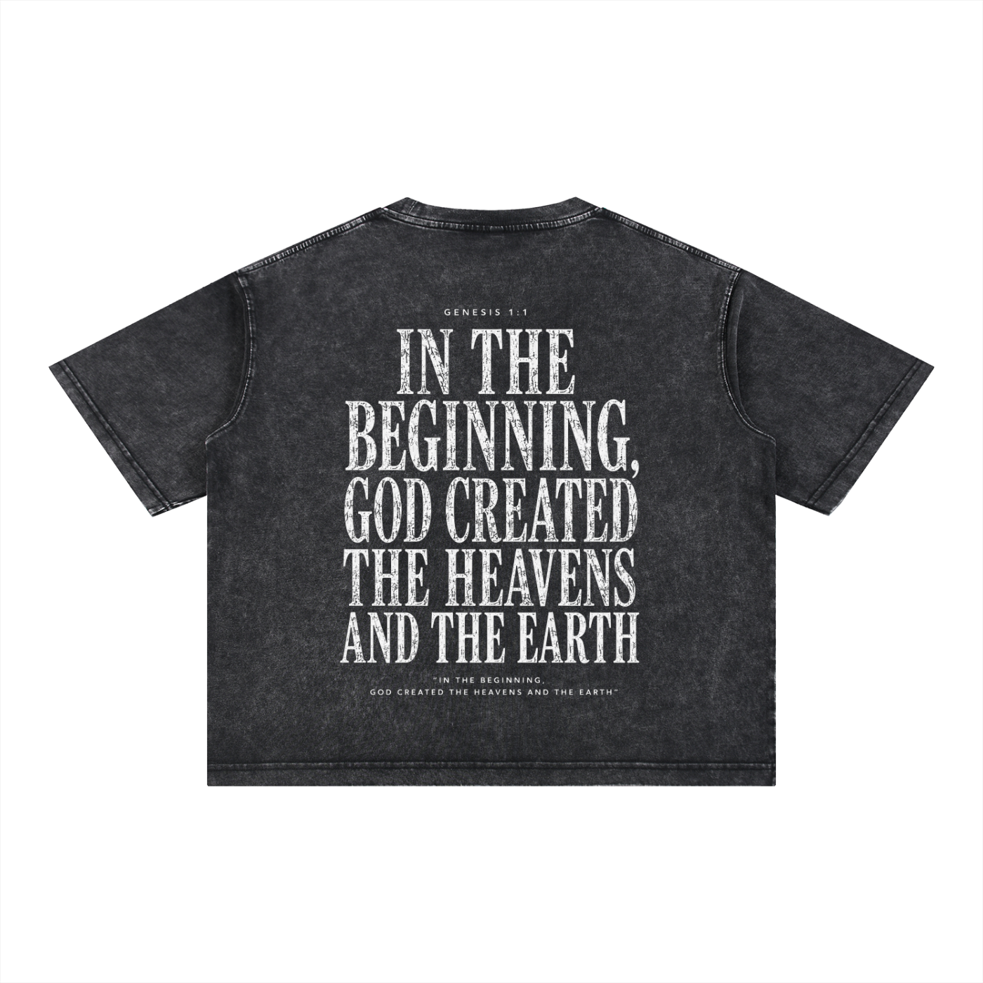 Genesis 1:1 - Christian Tee - Mineral Wash Boxy Cotton T-Shirt