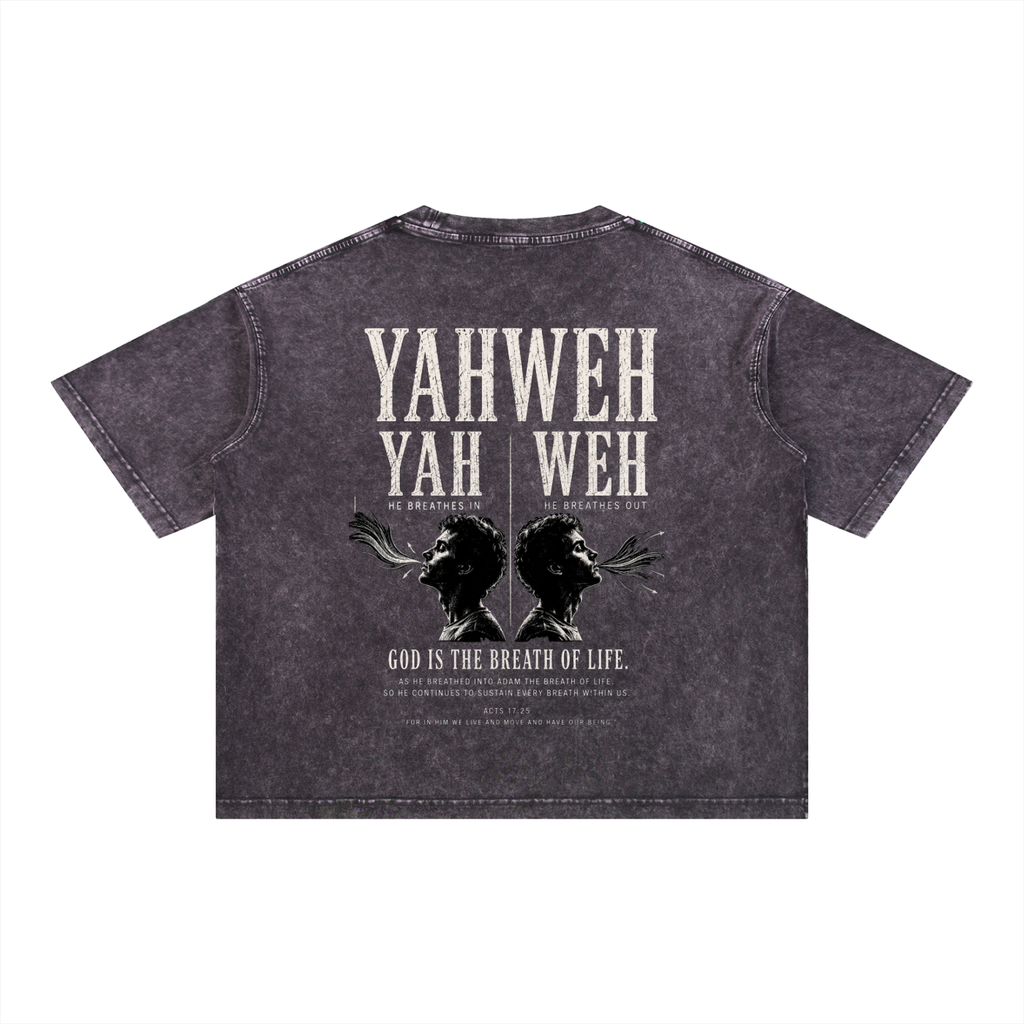 Yahweh - Christian Tee - Mineral Wash Boxy Cotton T-Shirt