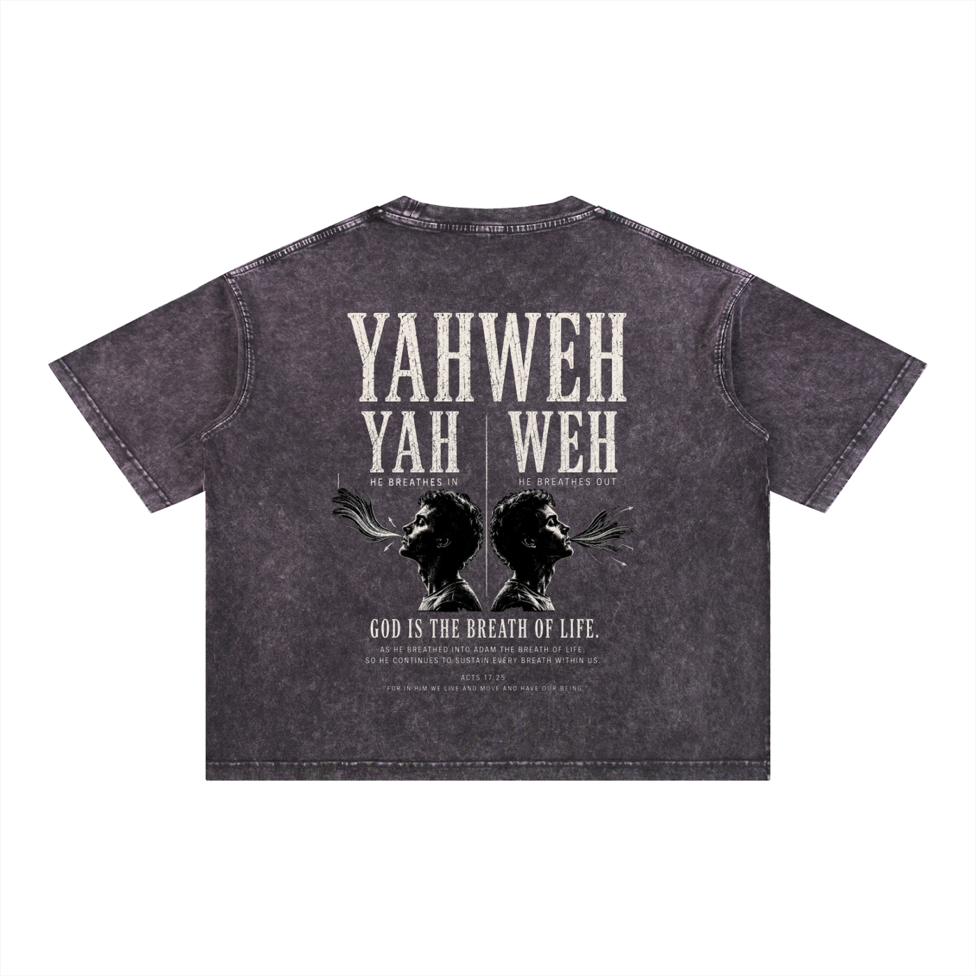 Yahweh - Christian Tee - Mineral Wash Boxy Cotton T-Shirt