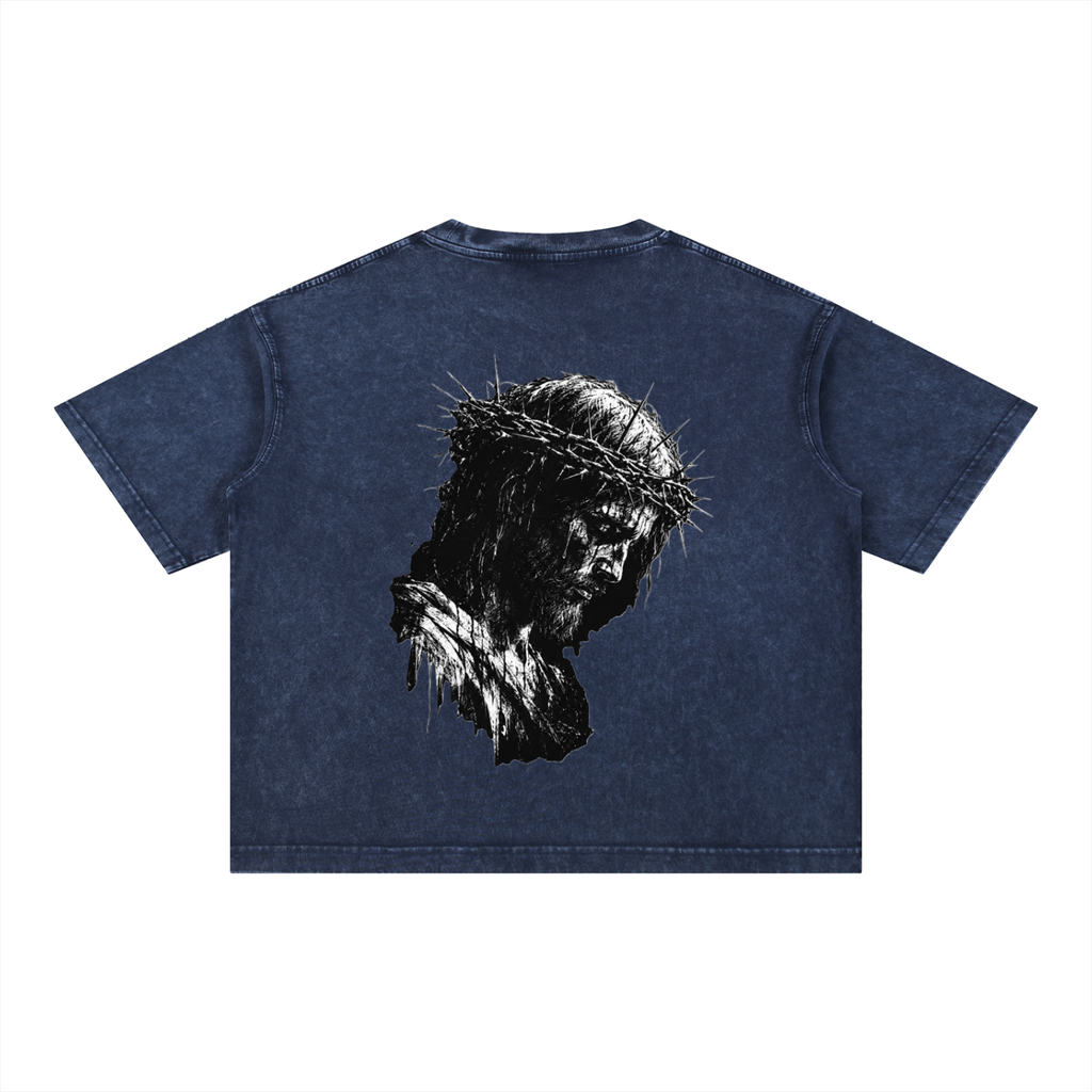 Our Savior - Christian Tee Mineral Wash Boxy Cotton T-Shirt