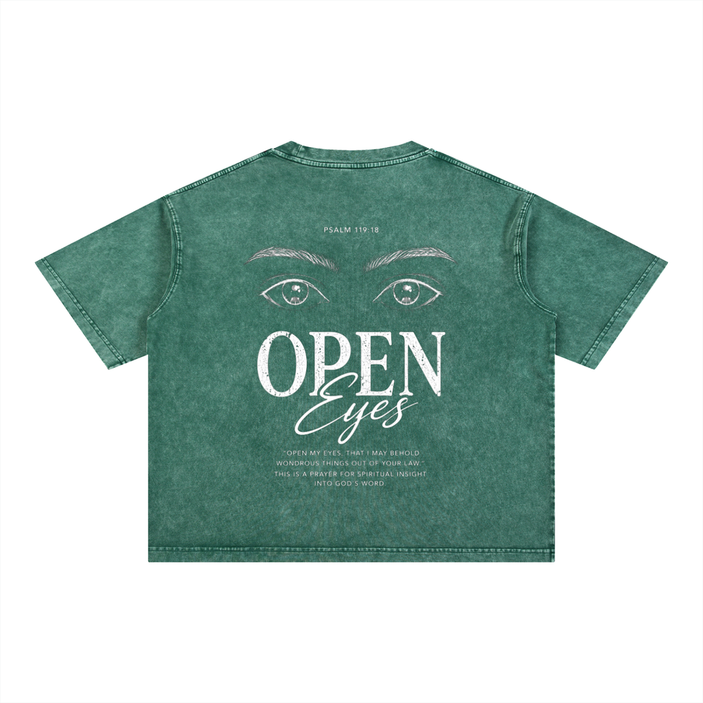 Open Eyes - Christian Tee - Mineral Wash Boxy Cotton T-Shirt