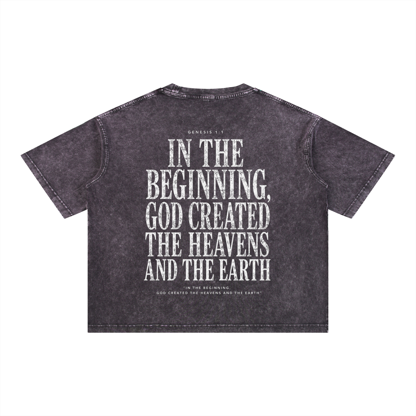 Genesis 1:1 - Christian Tee - Mineral Wash Boxy Cotton T-Shirt