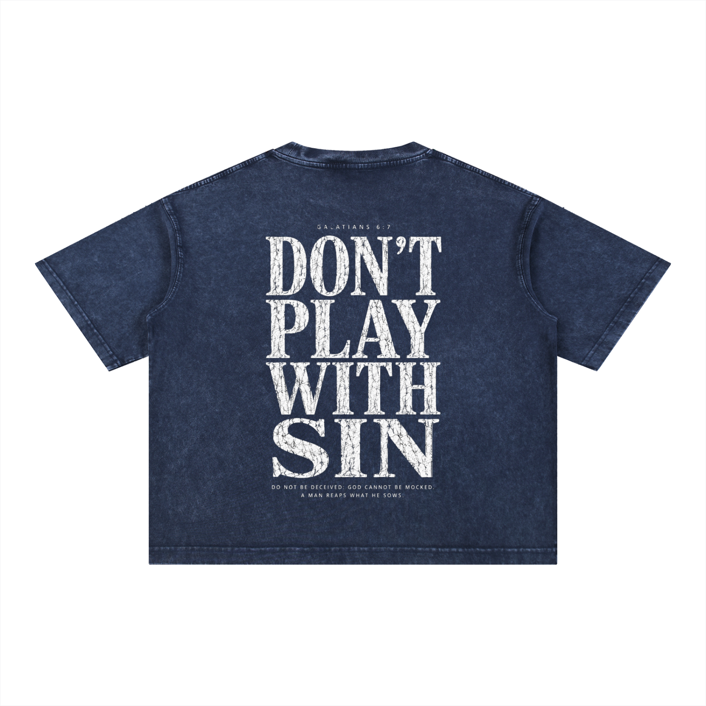Don't Play With Sin - Christian Tee - Mineral Wash Boxy Cotton T-Shirt