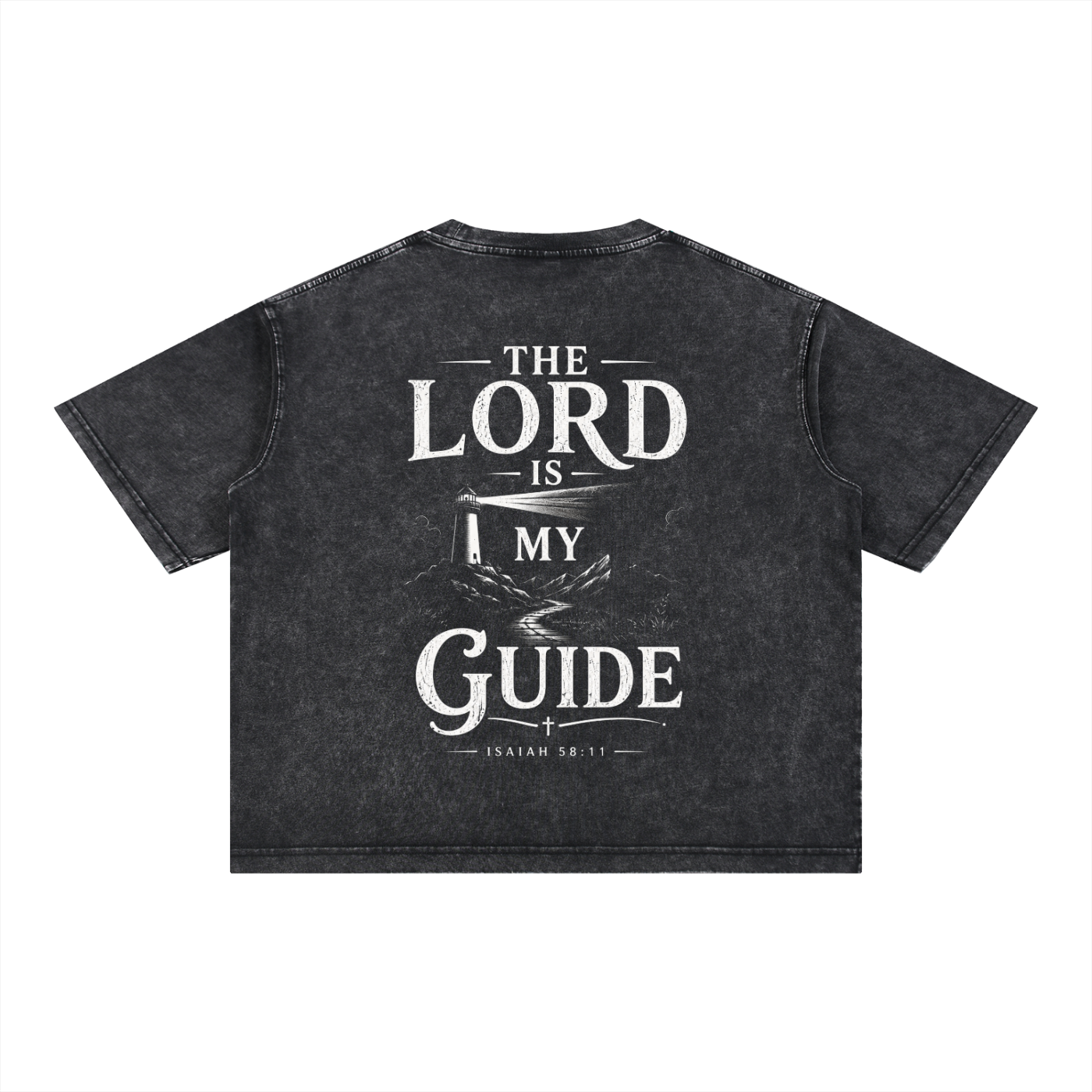 The Lord Is My Guide - Christian Tee - Mineral Wash Boxy Cotton T-Shirt