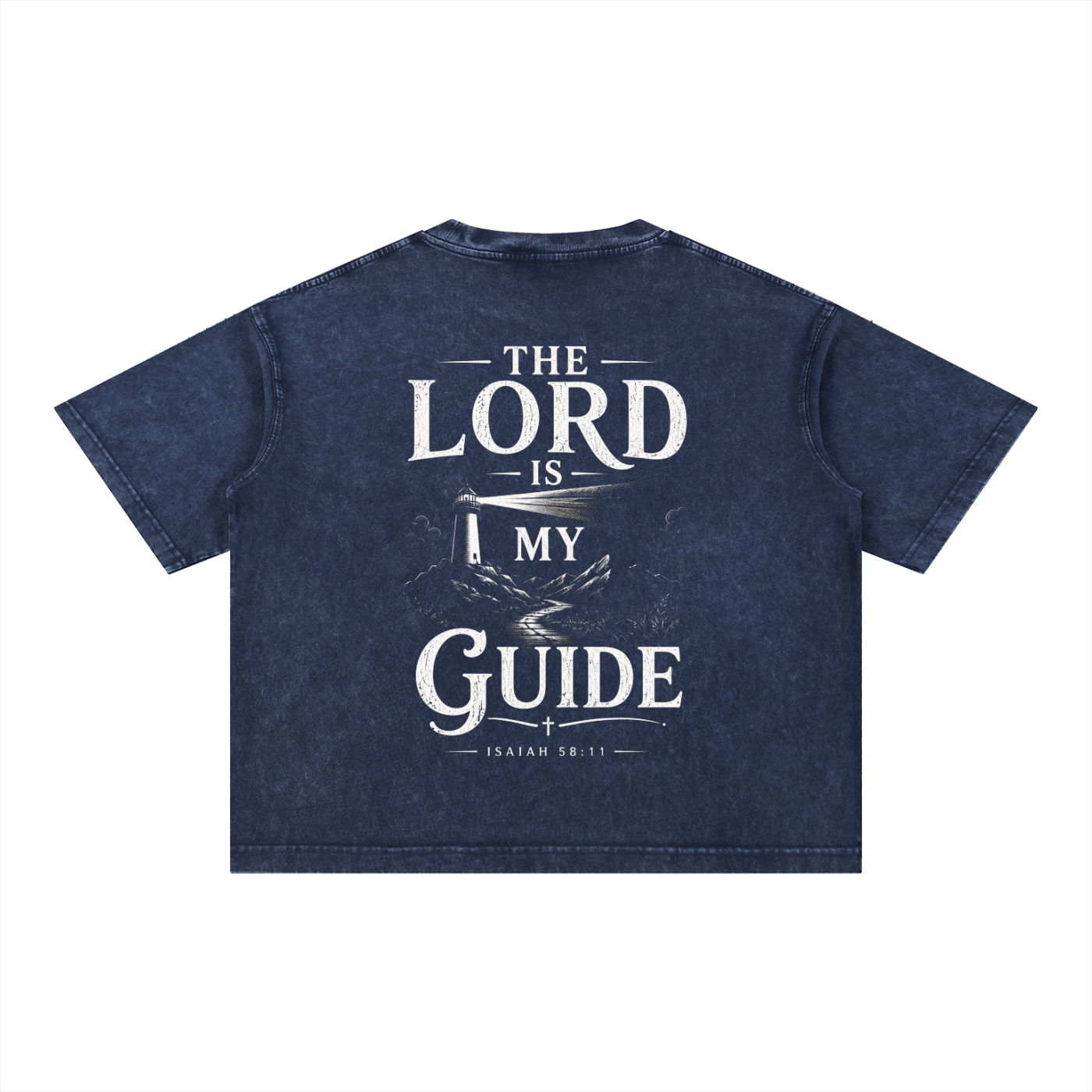 The Lord Is My Guide - Christian Tee - Mineral Wash Boxy Cotton T-Shirt