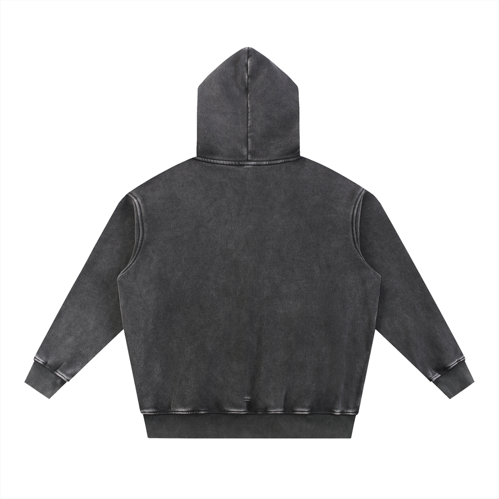 Zeal Threads Logo - Snow Wash Fleece Oversize Hoodie