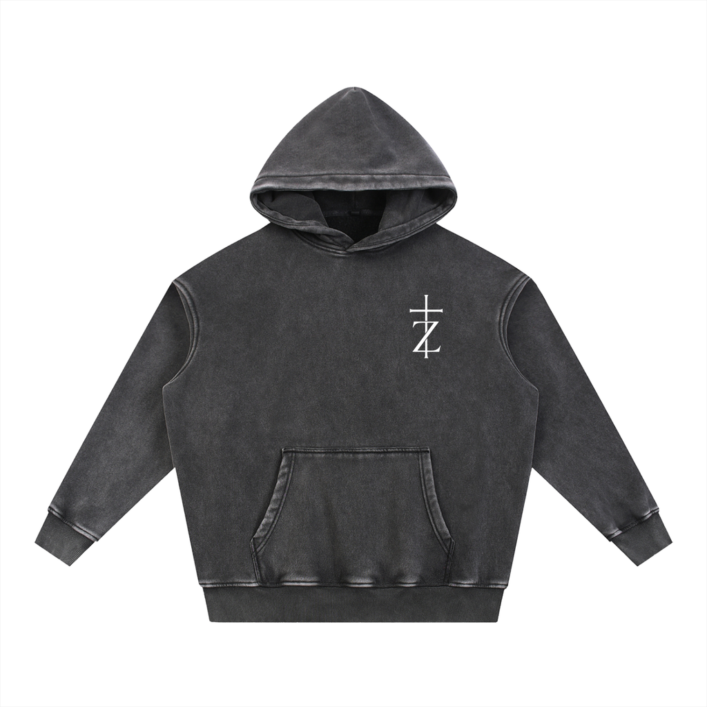 Zeal Threads Logo - Snow Wash Fleece Oversize Hoodie