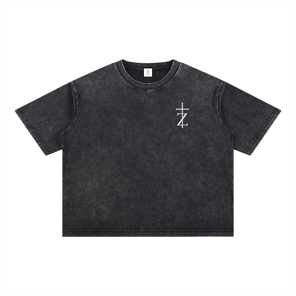 Genesis 1:1 - Christian Tee - Mineral Wash Boxy Cotton T-Shirt