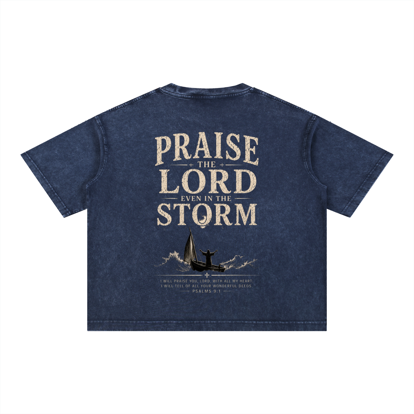 Praise In The Storm - Christian Tee - Mineral Wash Boxy Cotton T-Shirt