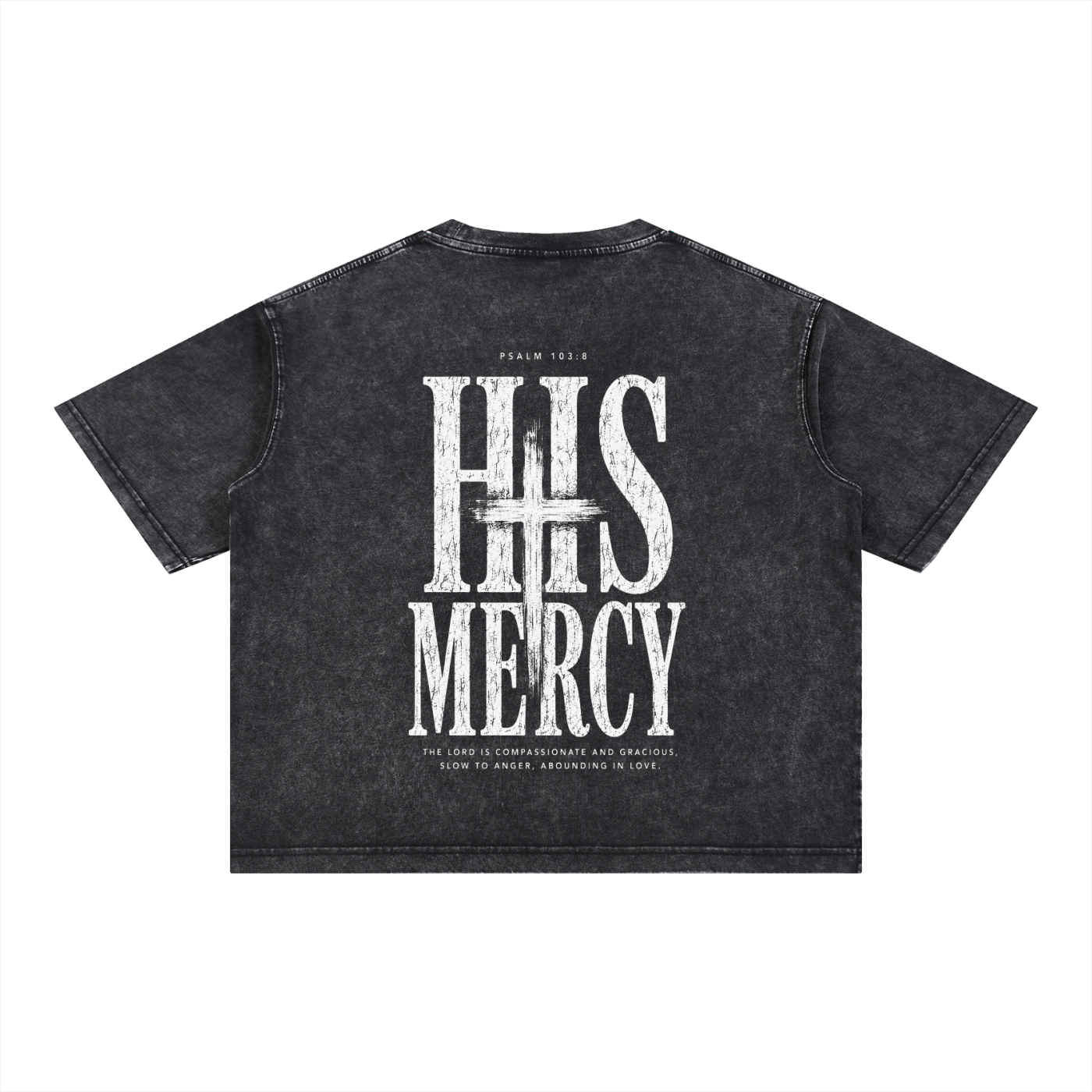 His Mercy - Christian Tee - Mineral Wash Boxy Cotton T-Shirt