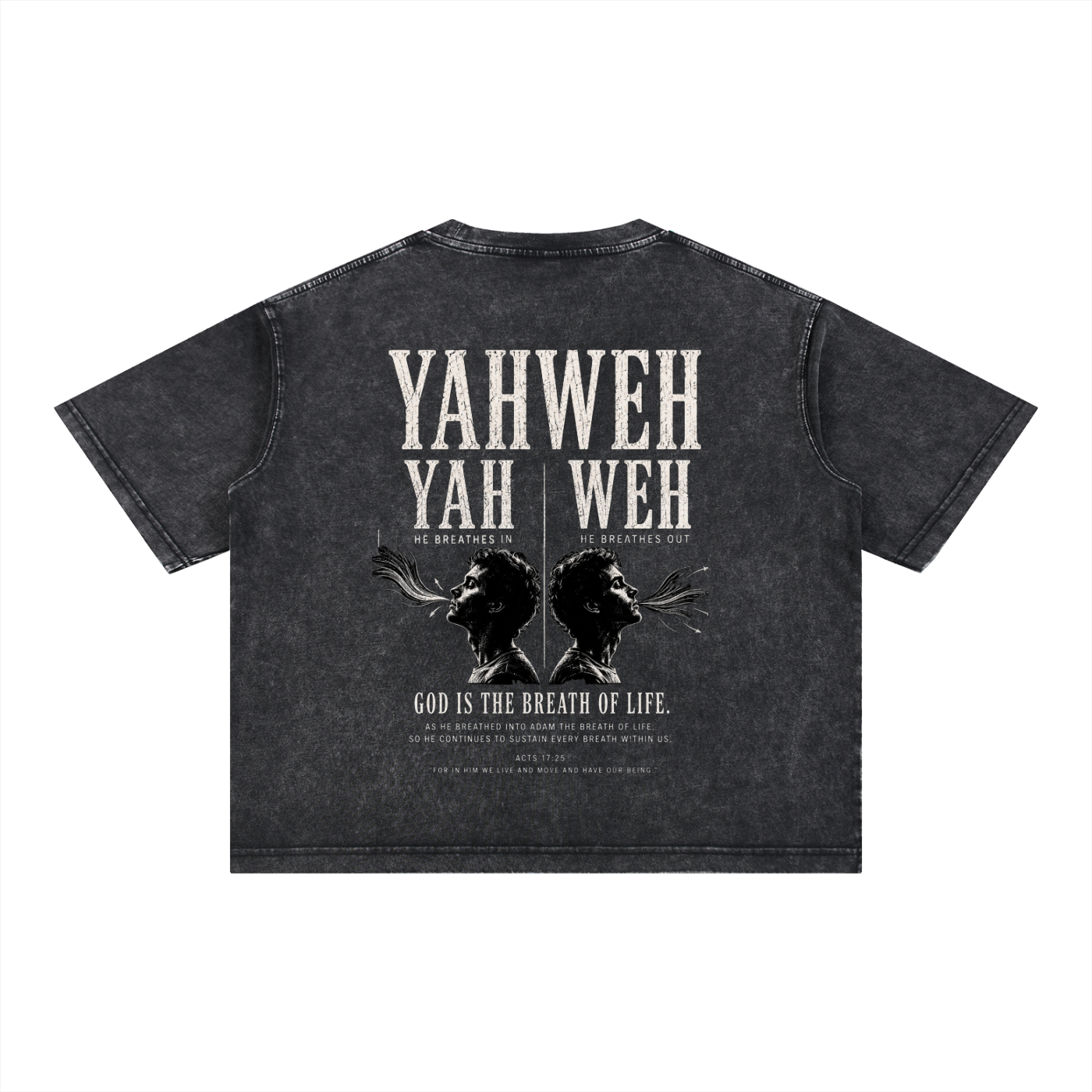 Yahweh - Christian Tee - Mineral Wash Boxy Cotton T-Shirt